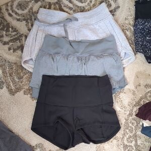 lululemon athletica Black and Gray Athletic Shorts Trio